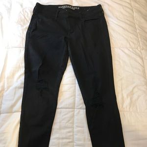 Black denim ripped jeans